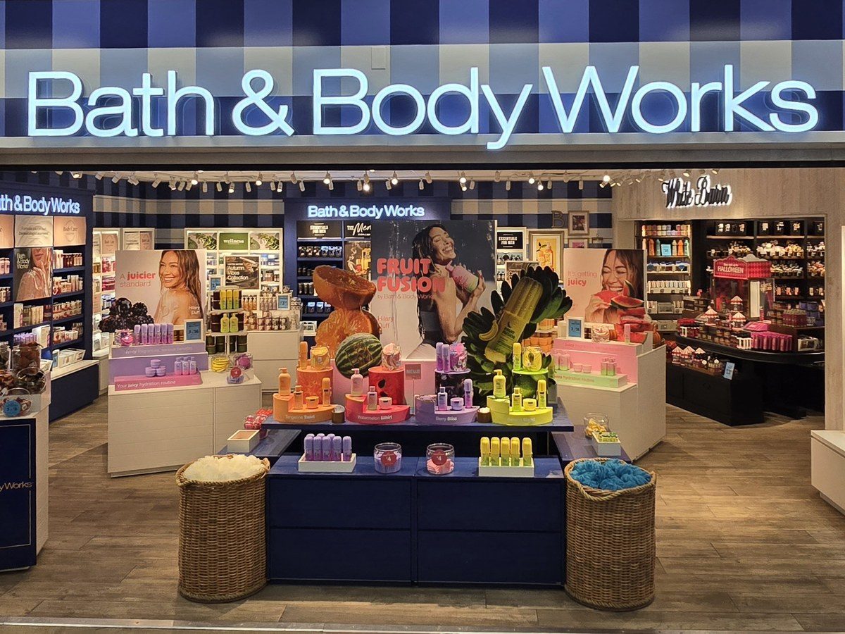 Bath & Body Works store-in-store concept shop with Fruit Fusion displays